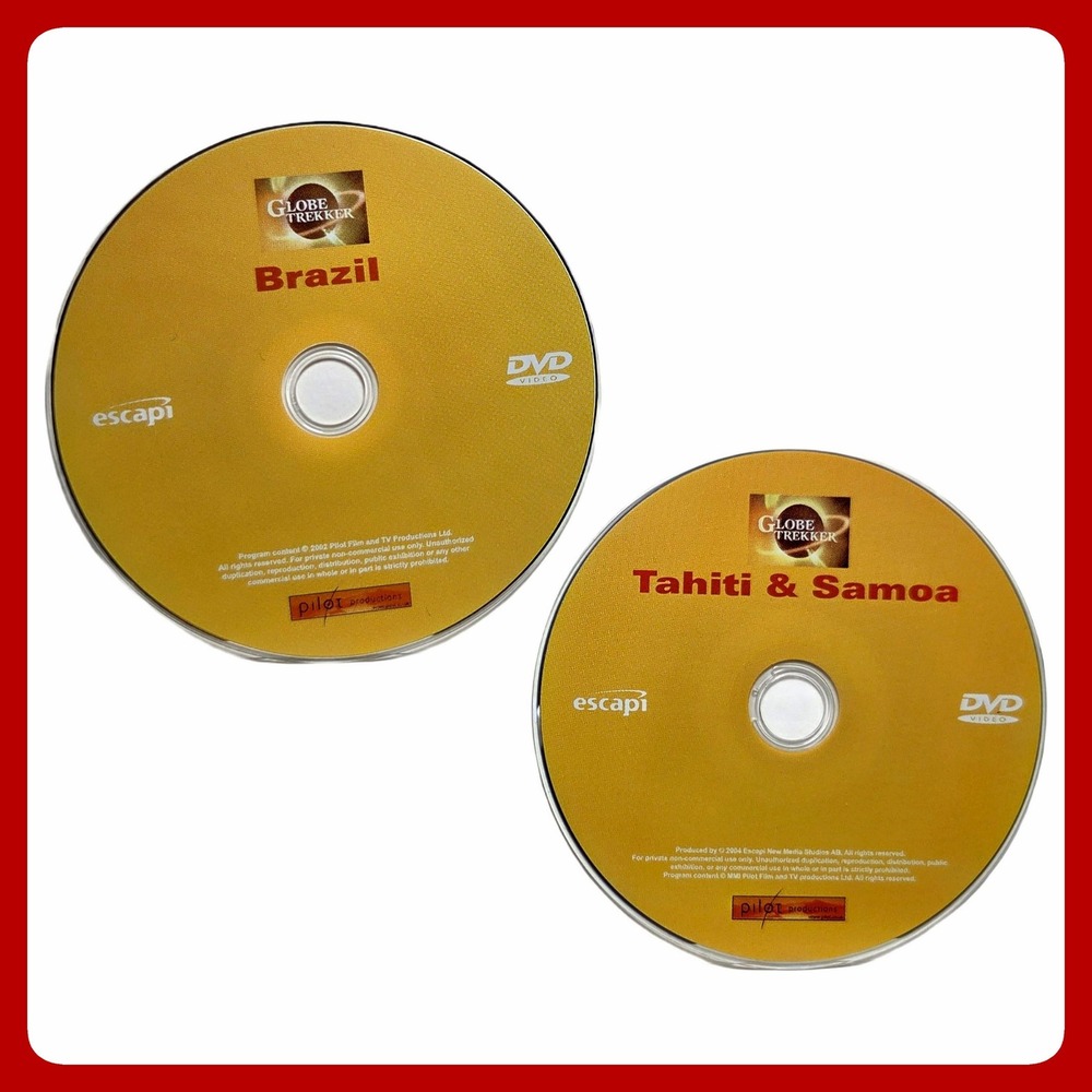 Globe Trekker Travel DVD Set Brazil Tahiti Samoa Documentary Educational Film